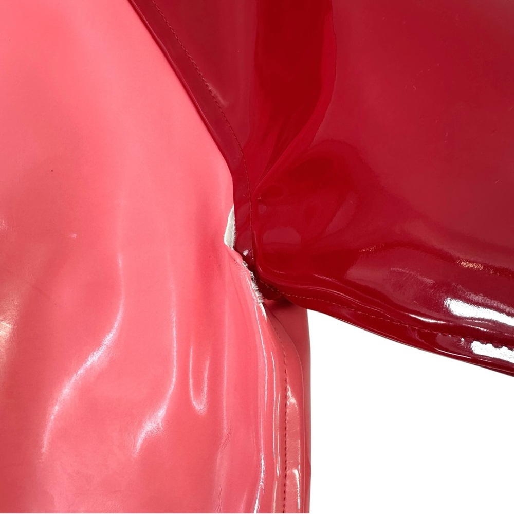 Comme Des Garcons Girl Red & Pink Enamel PVC Faux Patent Leather Bomber Jacket - Picture 10 of 14
